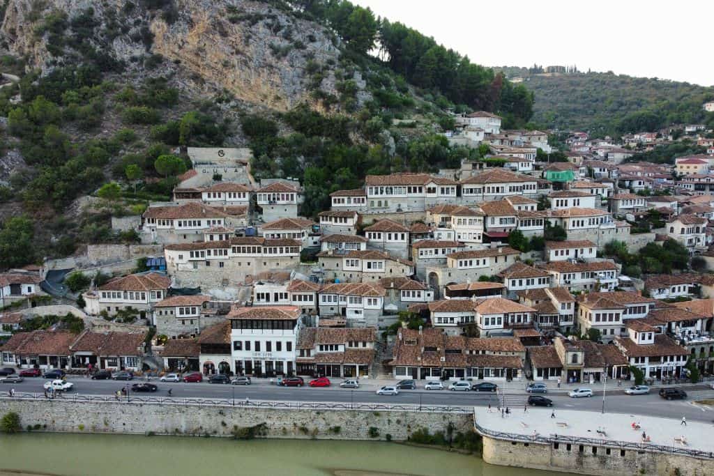 View of the Berat UNESCO site, one of the best day trips from Tirana!