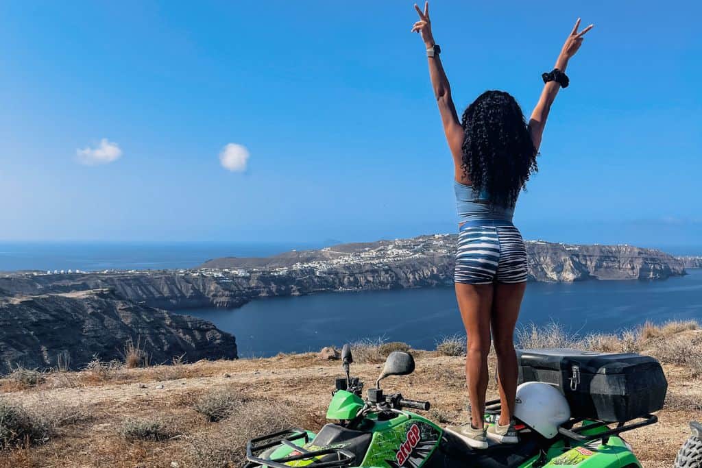 ATV tours are a great way to explore hidden gems on Santorini. Renting one also provides more flexibility than booking an Uber.