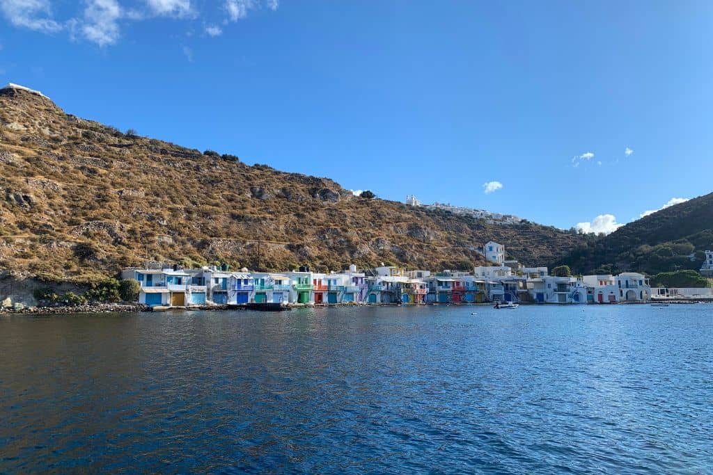 One of the fishing villages in Milos.
