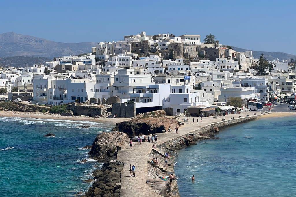 View of Naxos Town (Chora) from the Temple of Apollo.