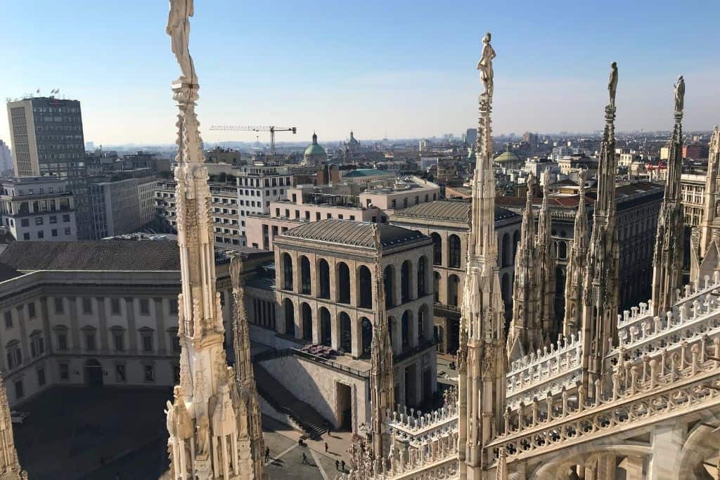 View from the Duomo di Milano rooftop.