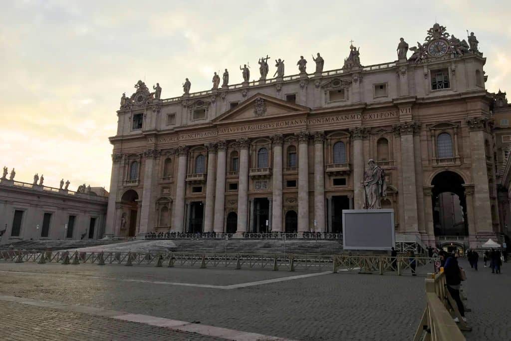 View of St. Peter's Basilica at the Vatican.