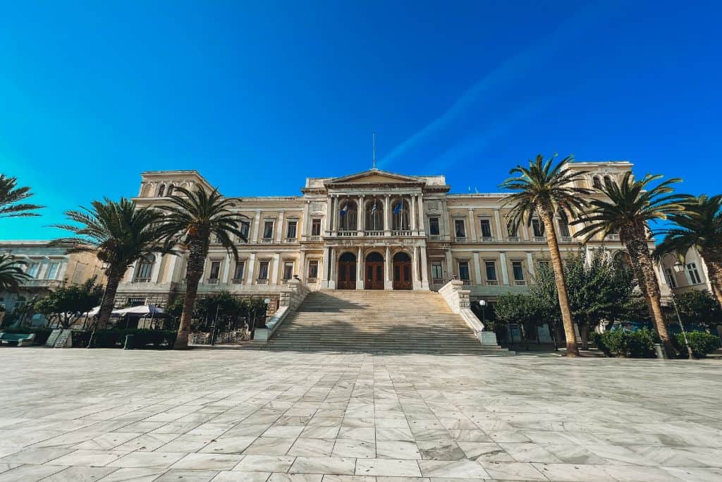 The Town Hall of Ermoupolis is worth a visit while in Syros.