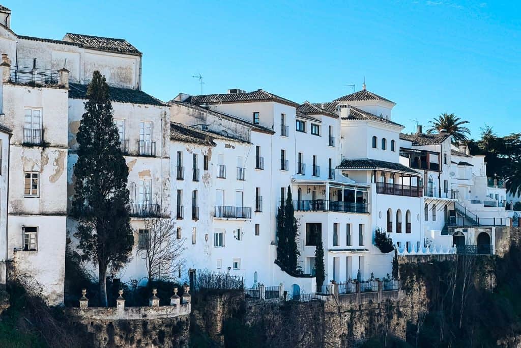 The beautiful whitewashed buildings in Ronda.