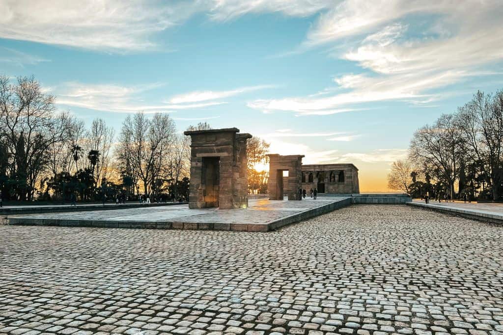 The Temple of Debod in Madrid.