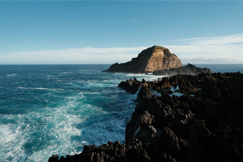 The Porto Moniz natural swimming pools in Madeira can get dangerous waves so always listen to safety guidelines.