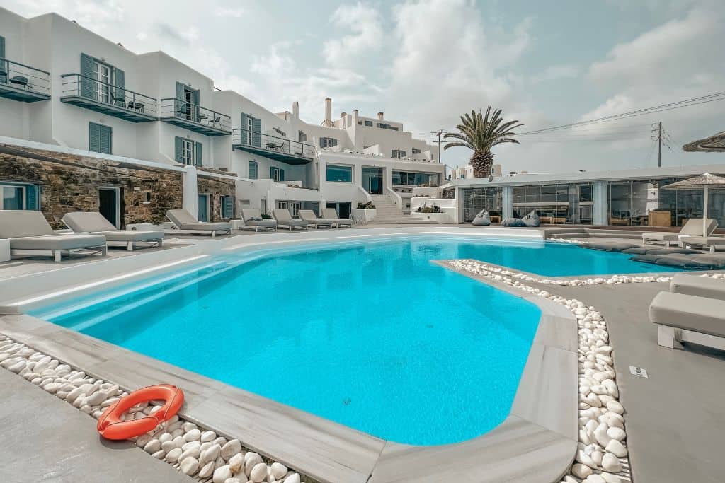 Accommodation costs are far lower in Paros when comparing Mykonos vs. Paros