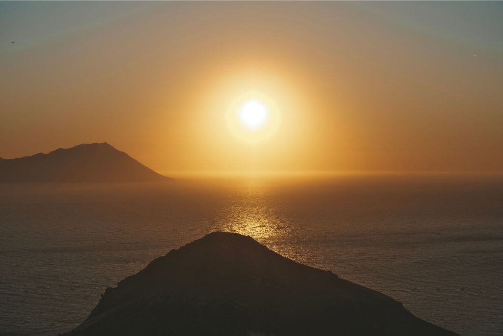 Sunset from the Venetian Castle in Plaka.