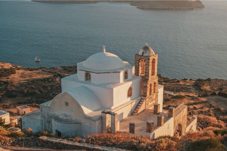 Sunset views in Plaka, the capital of Milos