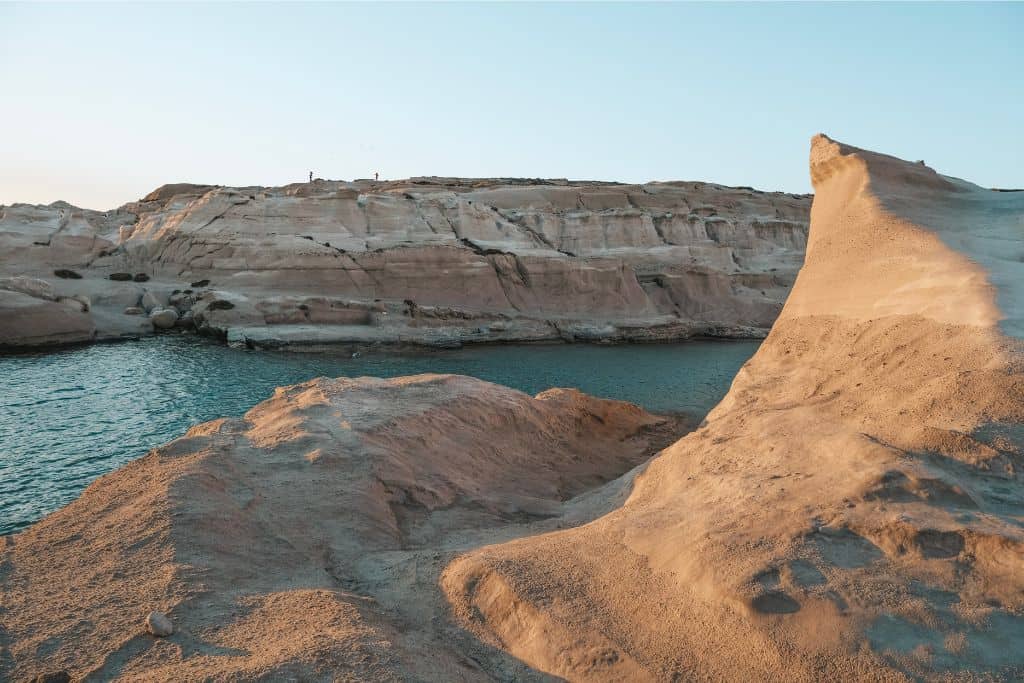 Sarakiniko is one of the best things to do in Milos. The moonlike landscape is surreal!