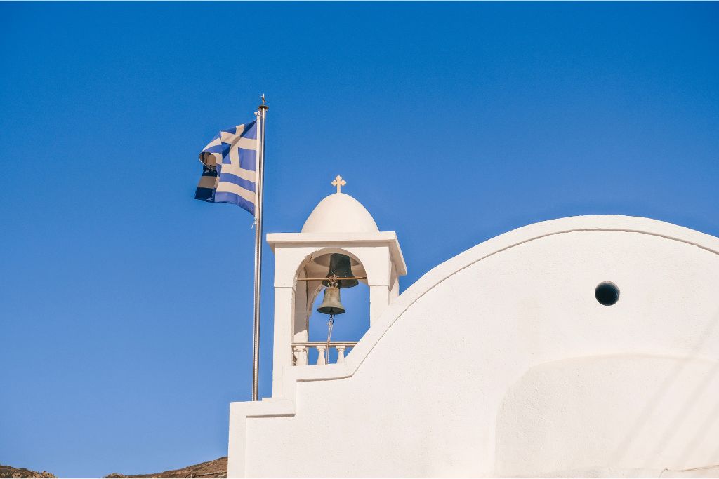 Milos has classic Cycladic architecture throughout the island. 